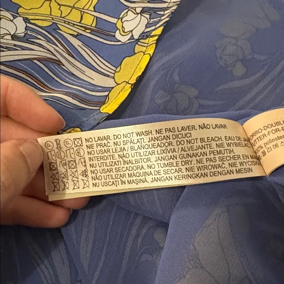 NWT Massimo Dutti Blue & Yellow Floral Silk Camisole - Picture 6 of 6